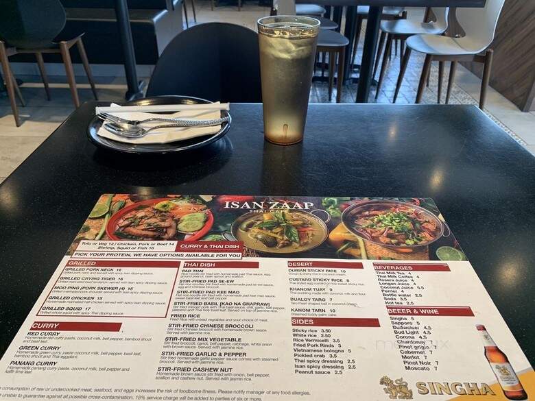 Isan Zaap Thai Cafe - Orlando, FL menu_pic