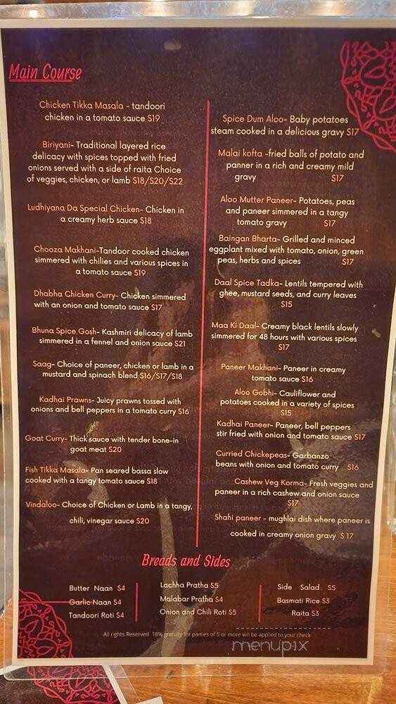 Spice Social - Fullerton, CA menu_pic