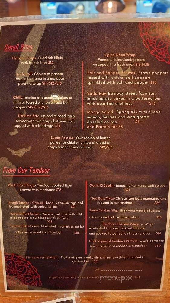 Spice Social - Fullerton, CA menu_pic