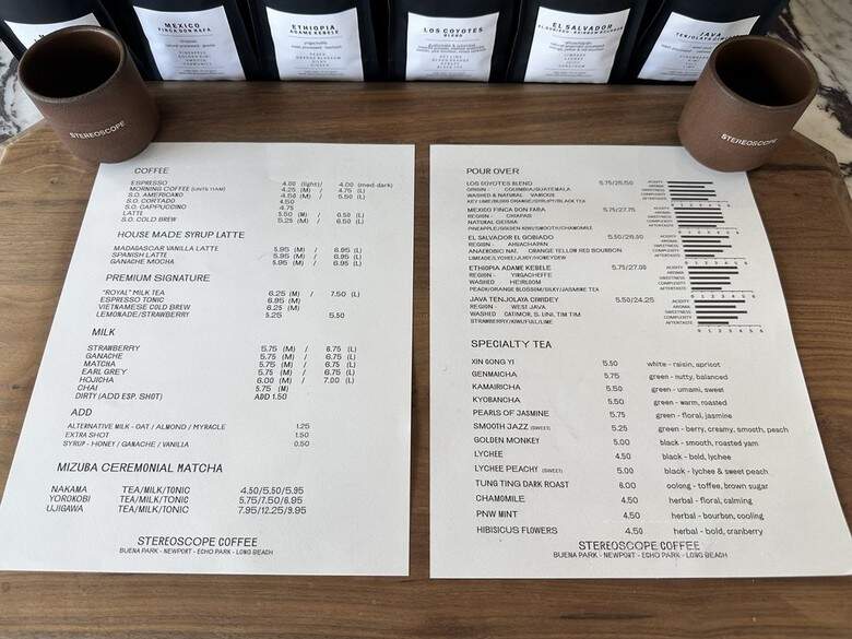 Stereoscope Coffee Company - Long Beach, CA menu_pic