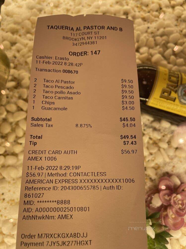 Taqueria Al Pastor - Brooklyn, NY menu_pic