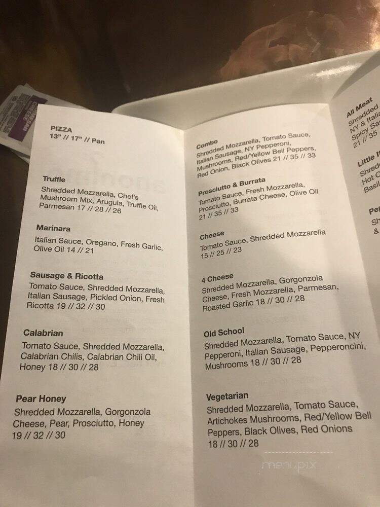 Anonimo Pizza - Sacramento, CA menu_pic