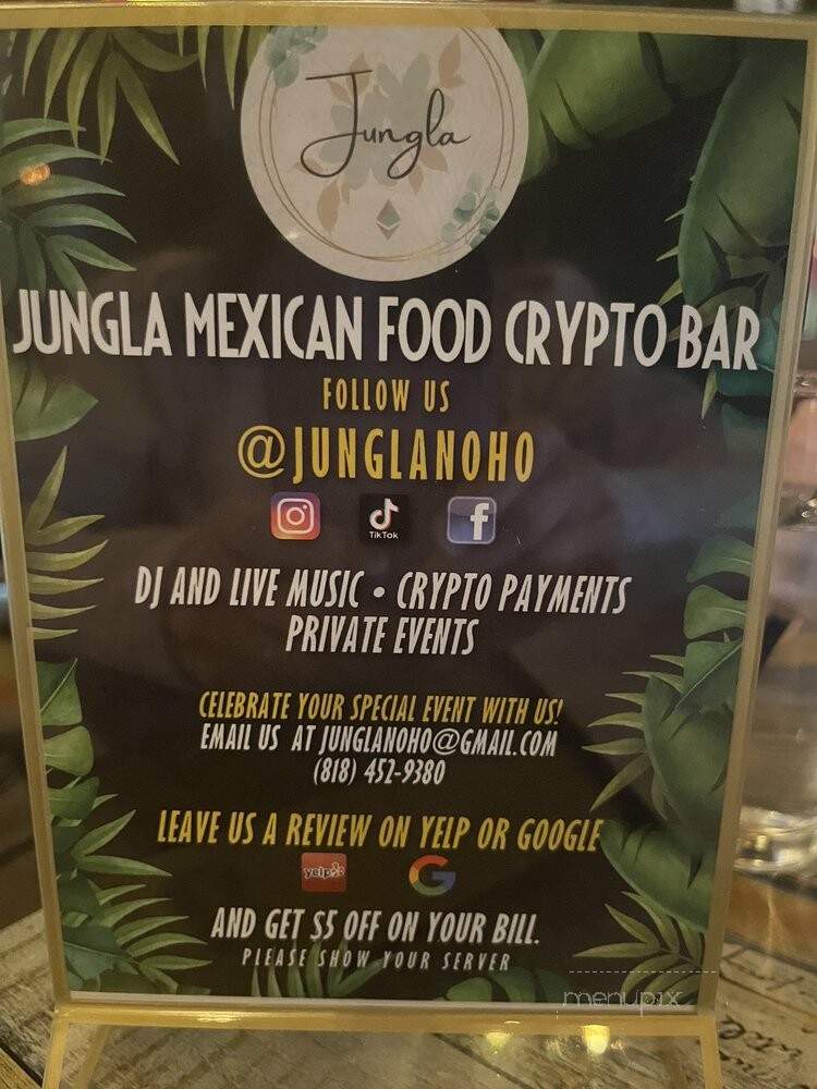 Jungla Mexican Crypto Bar - North Hollywood, CA menu_pic