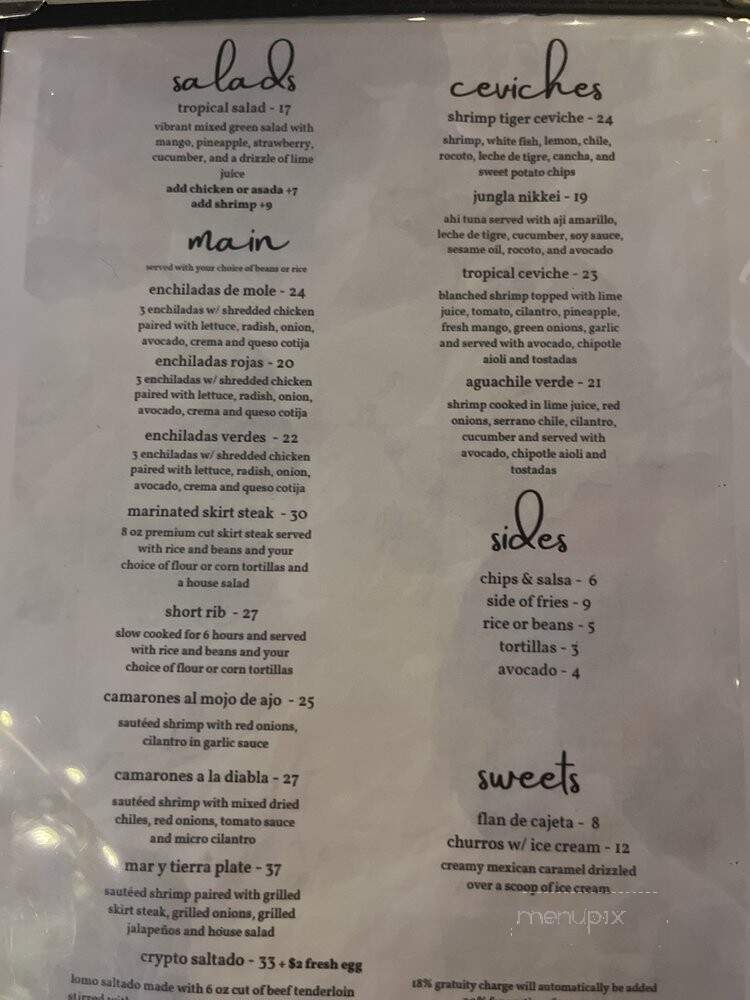 Jungla Mexican Crypto Bar - North Hollywood, CA menu_pic