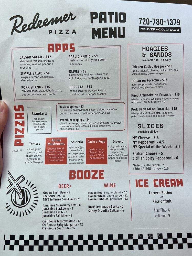 Redeemer Pizza - Denver, CO menu_pic