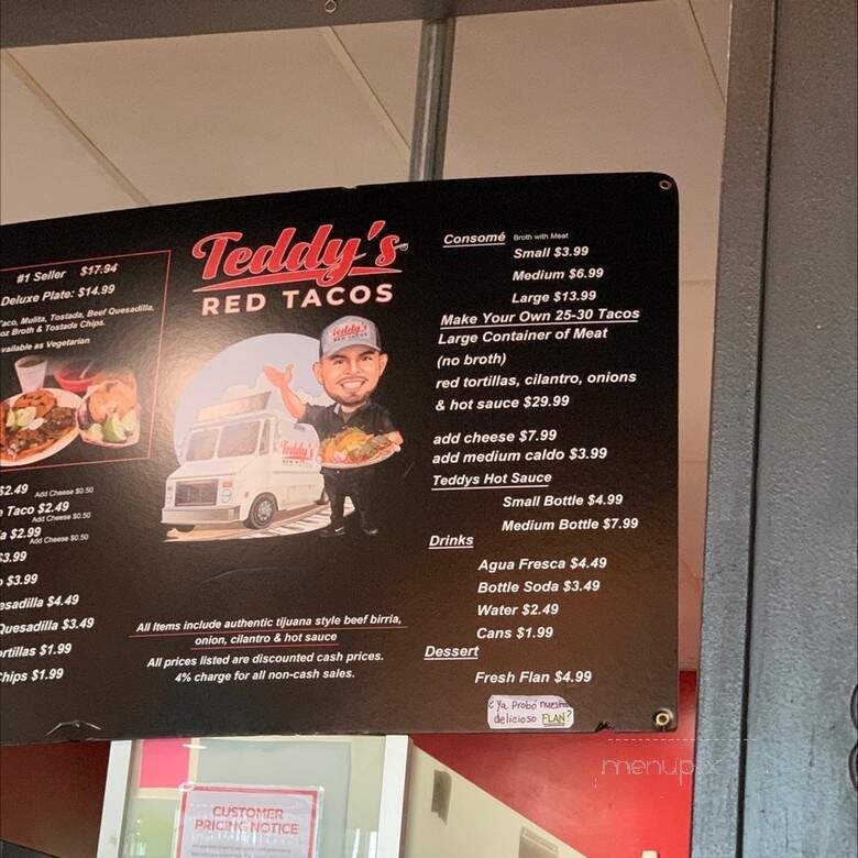Teddy's Red Tacos - Anaheim, CA menu_pic