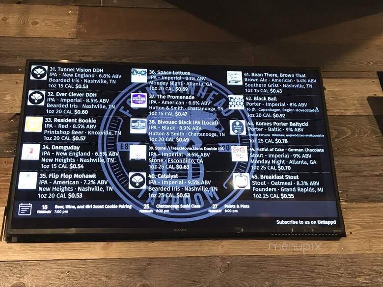 Fountainhead Taproom - Chattanooga, TN menu_pic