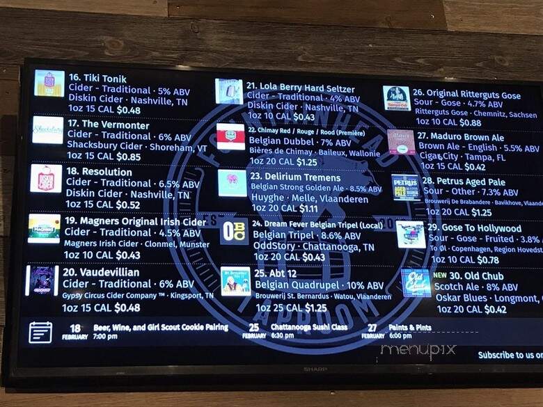 Fountainhead Taproom - Chattanooga, TN menu_pic