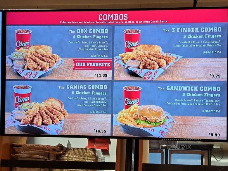 Raising Cane's - Roseville, CA menu_pic