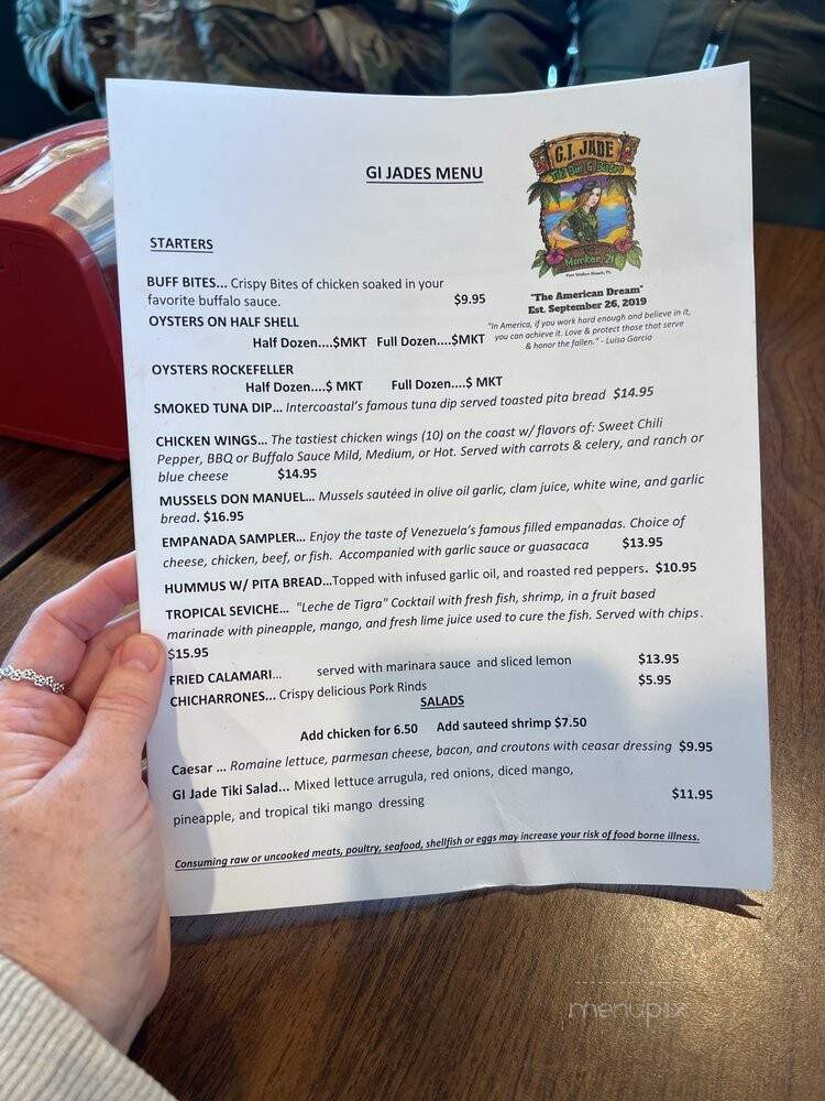 GI Jade Tiki Bar and Bistro - Fort Walton Beach, FL menu_pic