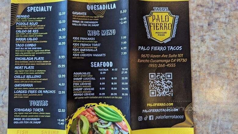 Palo Fierro Tacos, Carnitas y Mariscos - Rancho Cucamonga, CA