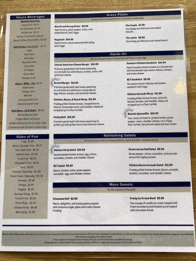 Bloomin' Cafe - Normal, IL menu_pic