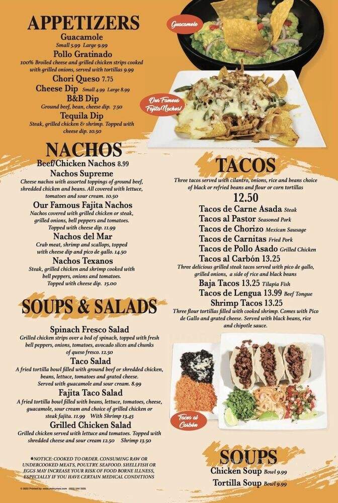El Nuevo Tequilla - Washington, NC menu_pic