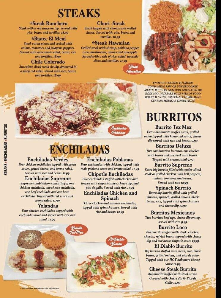 El Nuevo Tequilla - Washington, NC menu_pic