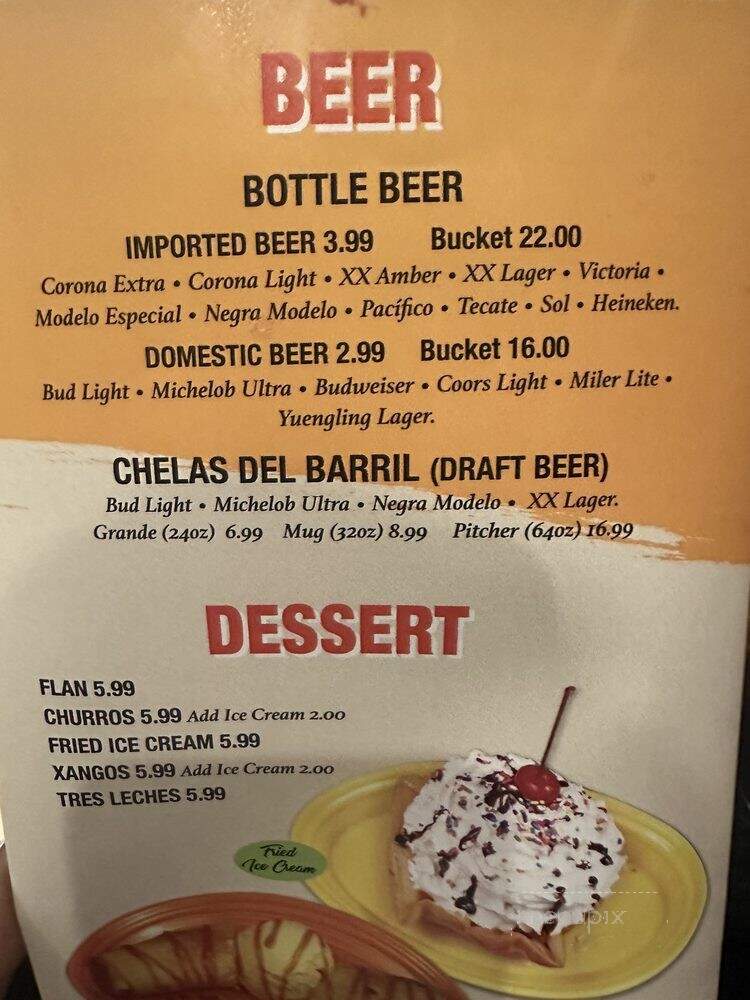 El Nuevo Tequilla - Washington, NC menu_pic