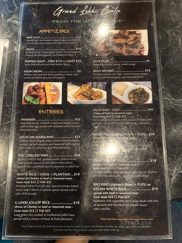 Grand Lekki Cafe - Norcross, GA menu_pic