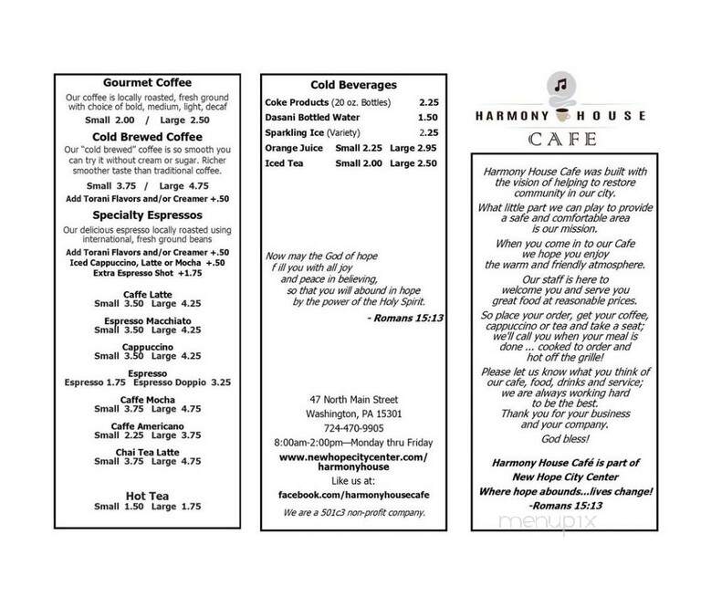 Harmony House Cafe - Washington, PA