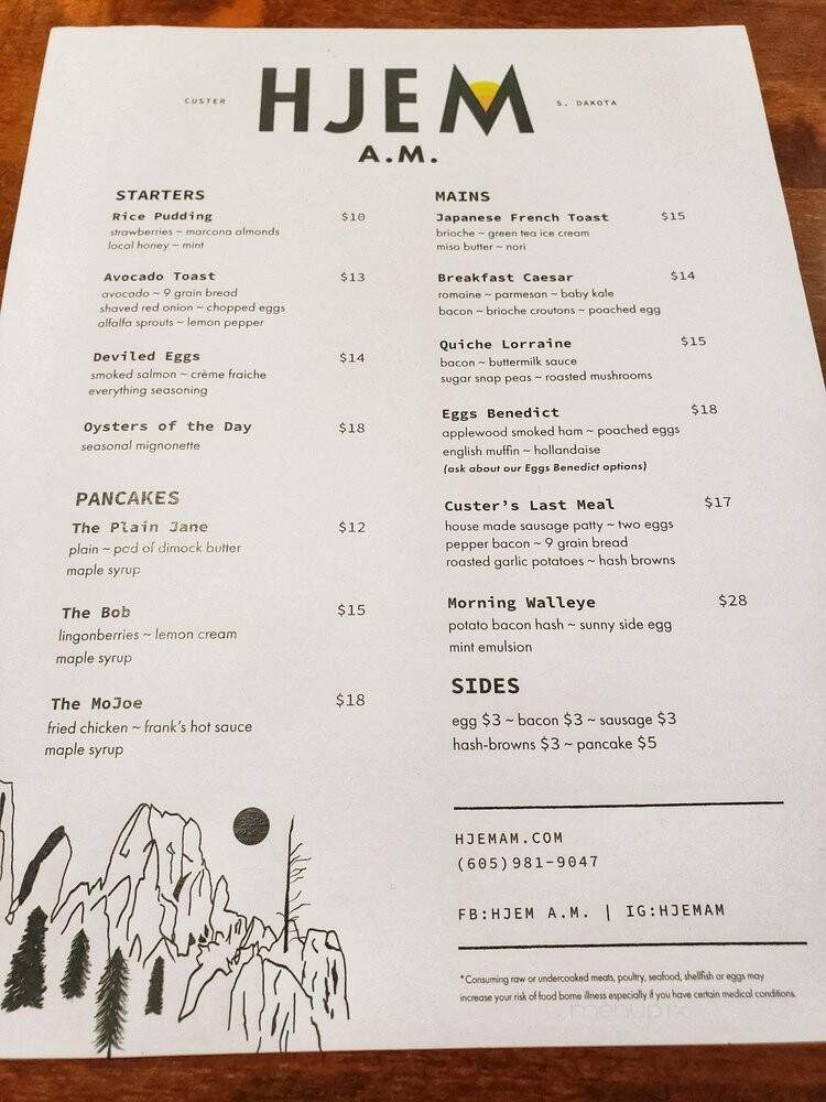 Hjem A.M. - Custer, SD menu_pic