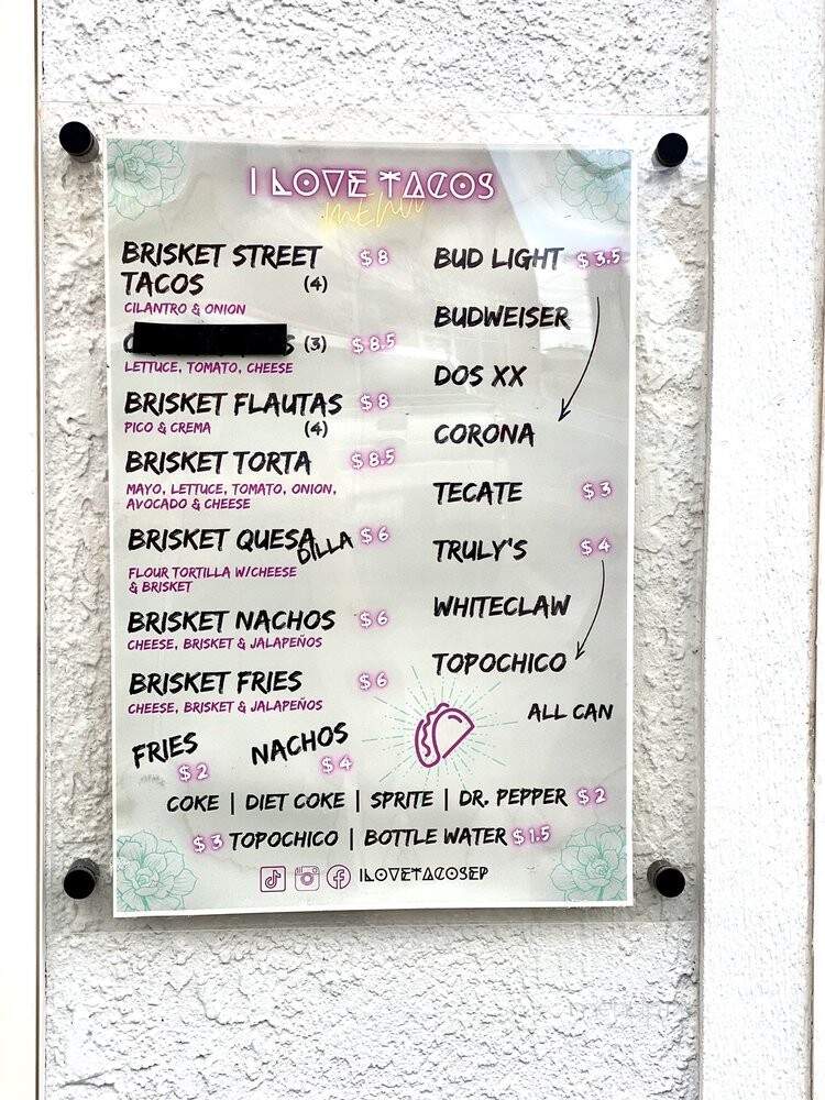 I Love Tacos - El Paso, TX menu_pic