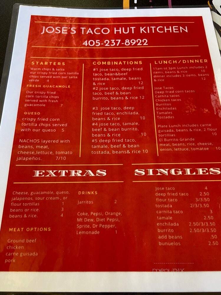 Jose's Taco Hut - Oklahoma City, OK menu_pic