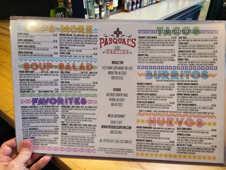 Pasqual's Cantina - Middleton, WI menu_pic