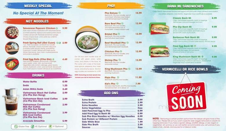 Pho! Noodles & Bubble Tea - Fairview Heights, IL menu_pic