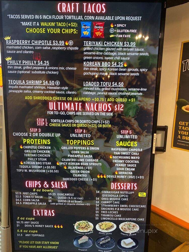 Taco Lab - Cincinnati, OH menu_pic