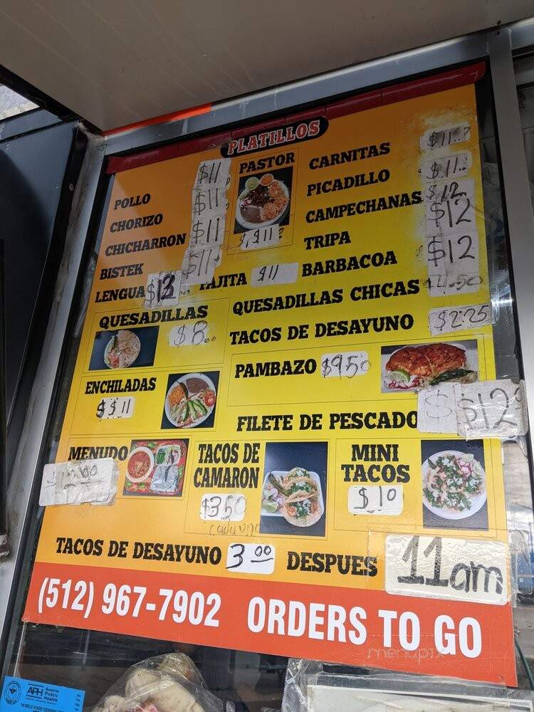 Taqueria El Picante - Austin, TX menu_pic