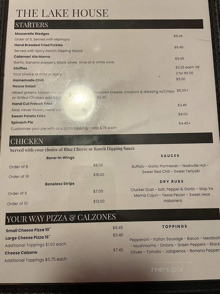 The Lake House Tavern - Coventry, RI menu_pic