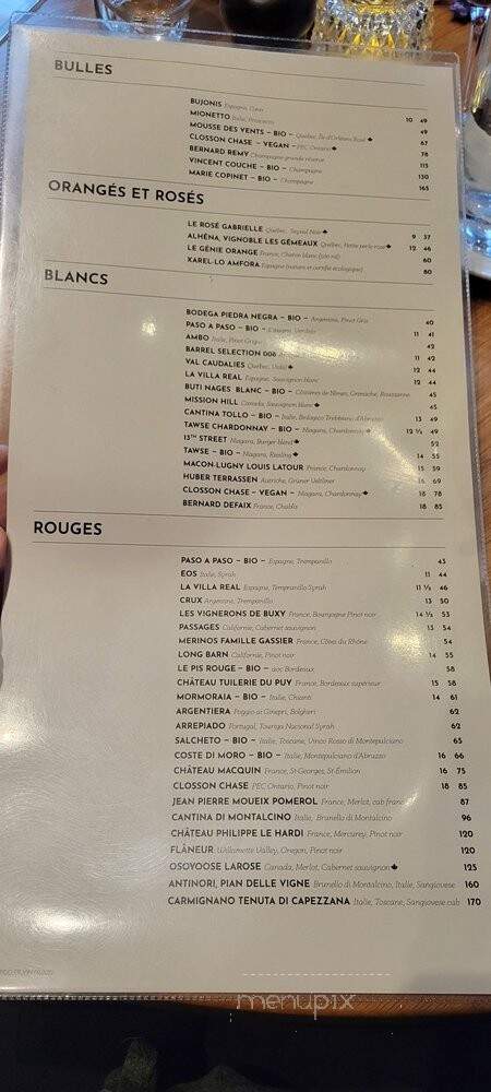 Vertigo - Brossard, QC menu_pic