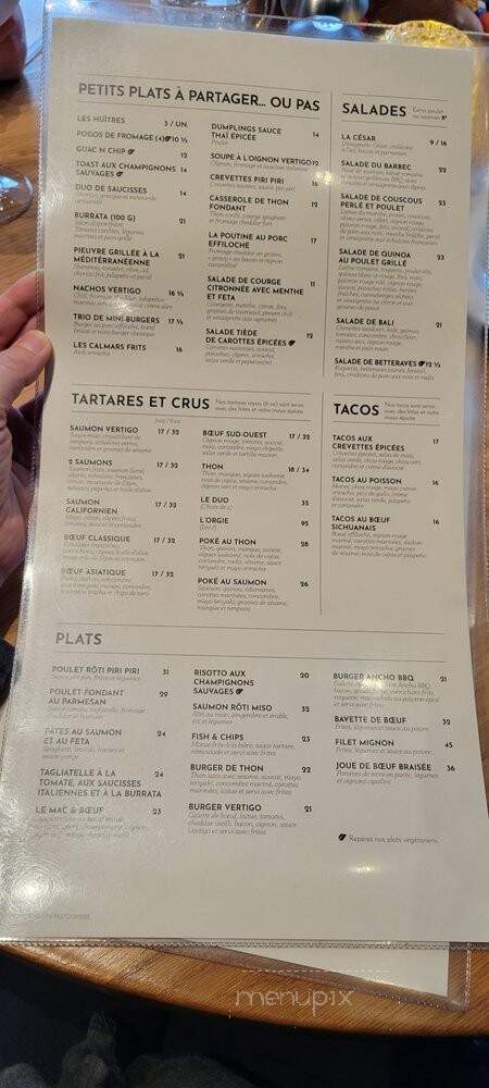 Vertigo - Brossard, QC menu_pic