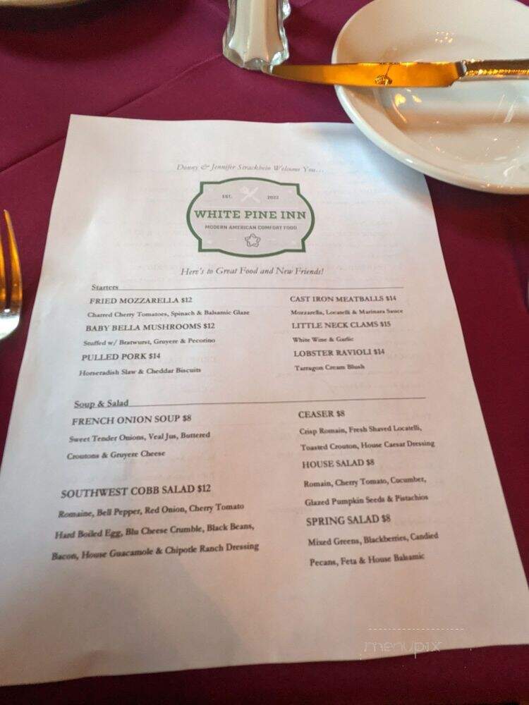 White Pine Inn - Greeley, PA menu_pic