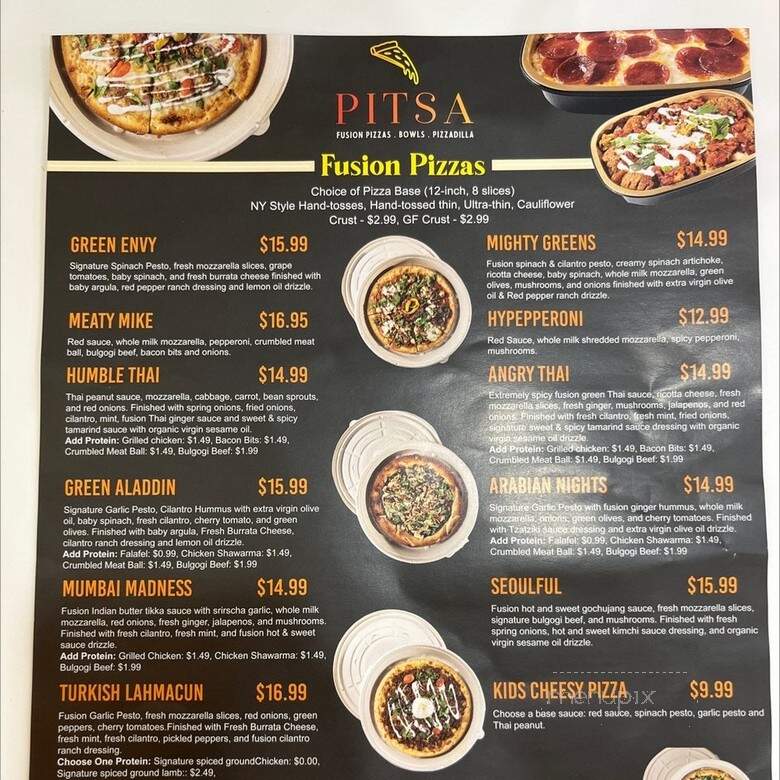 Pitsa - Glen Allen, VA menu_pic