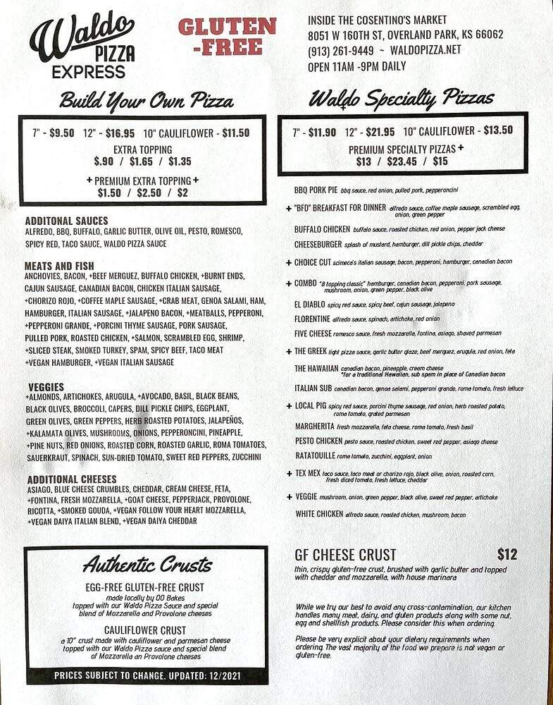Waldo Pizza Express - Overland Park, KS menu_pic