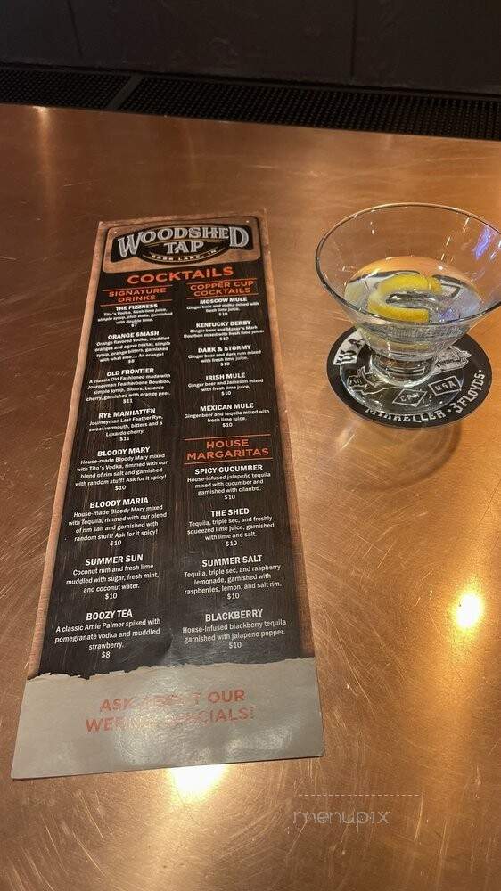 Woodshed Tap - Knox, IN menu_pic