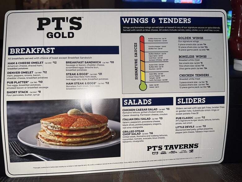 PT's Gold - Las Vegas, NV menu_pic