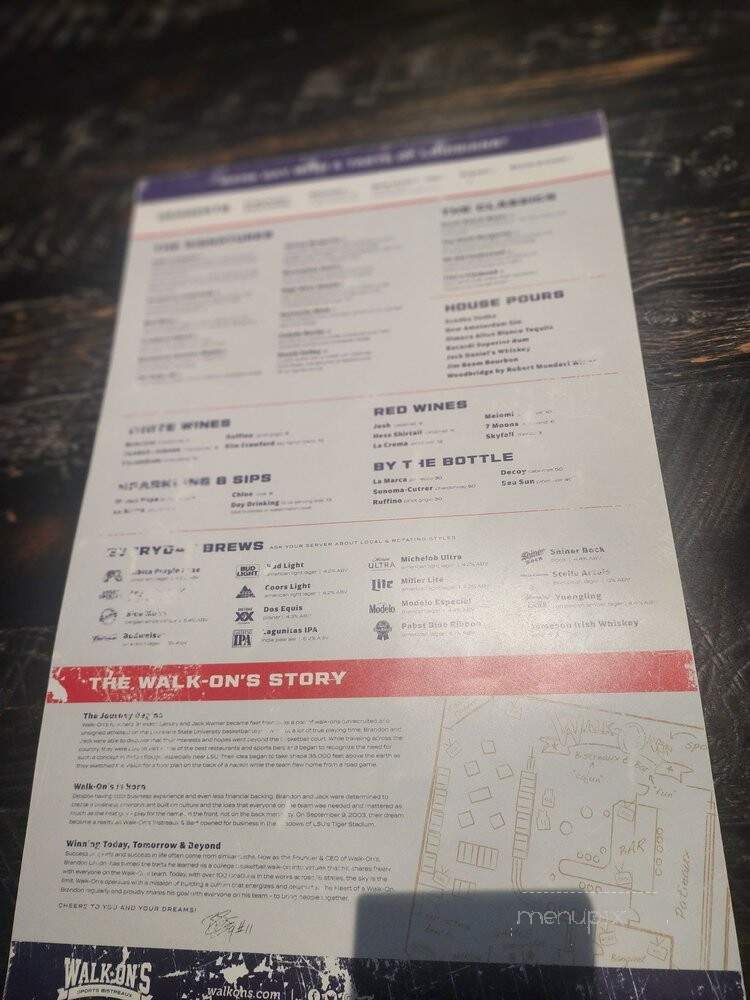 Walk-On's Sports Bistreaux - Chattanooga, TN menu_pic