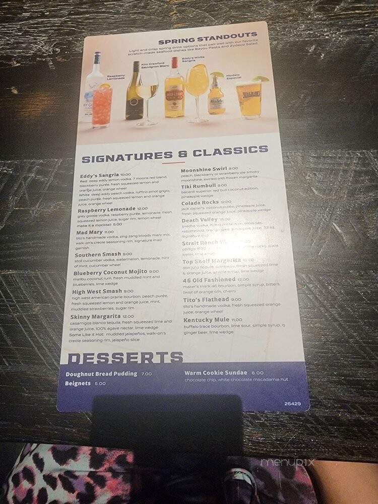 Walk-On's Sports Bistreaux - Chattanooga, TN menu_pic