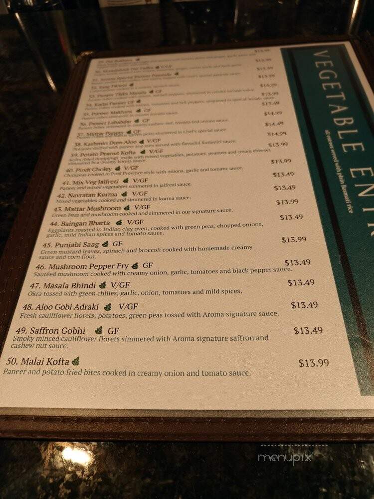 Aroma Indian Cuisine & Bar - Indianapolis, IN menu_pic