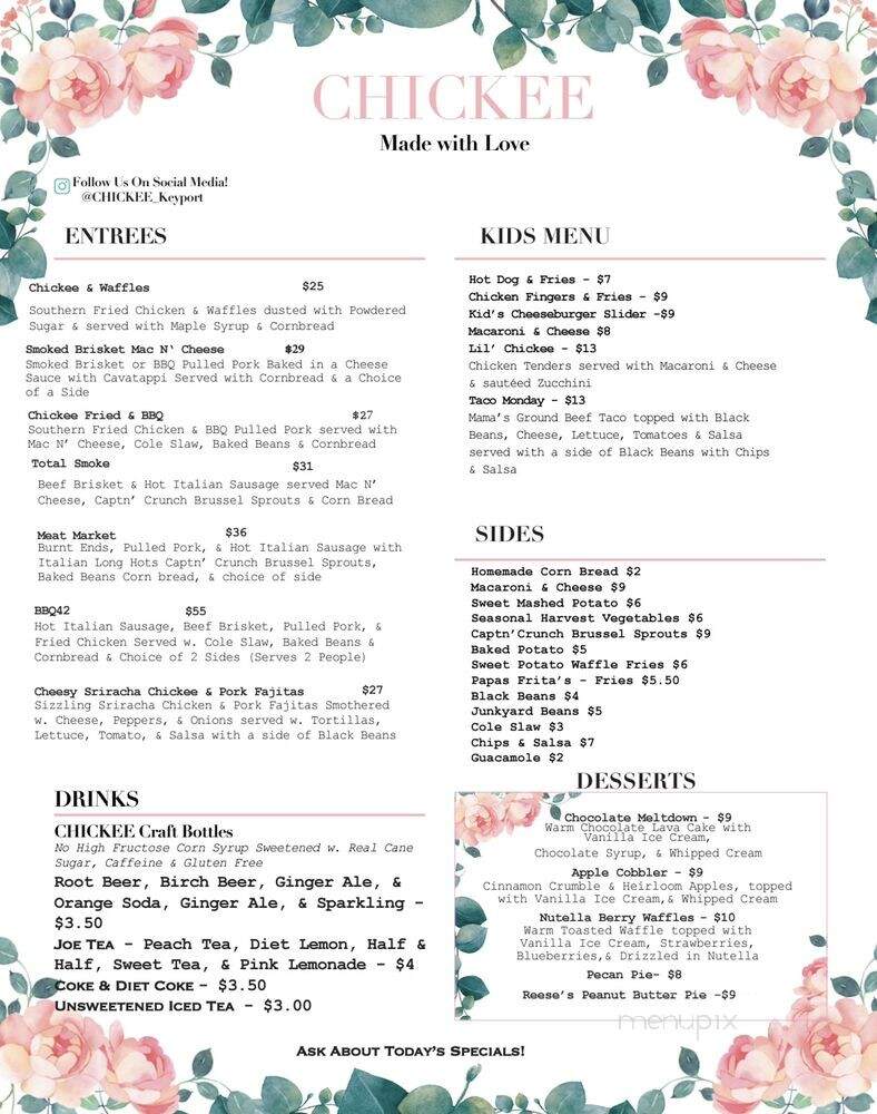 Chickee - Keyport, NJ menu_pic