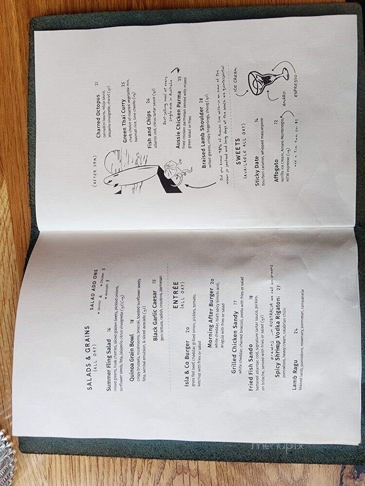 Isla & Co - Brooklyn, NY menu_pic