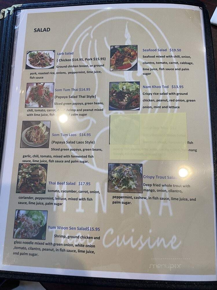 Mintra Thai Cuisine - Renton, WA menu_pic