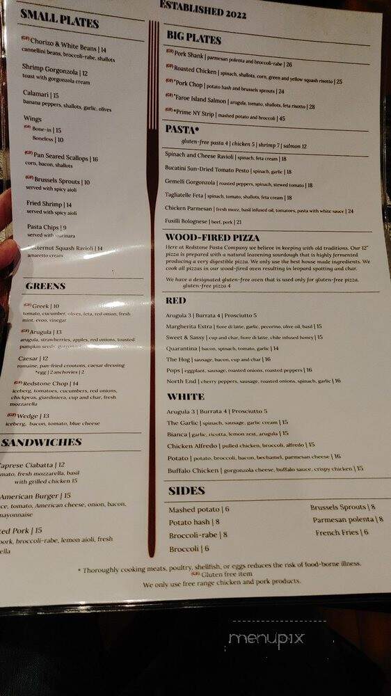 Redstone Pasta Company - East Longmeadow, MA menu_pic