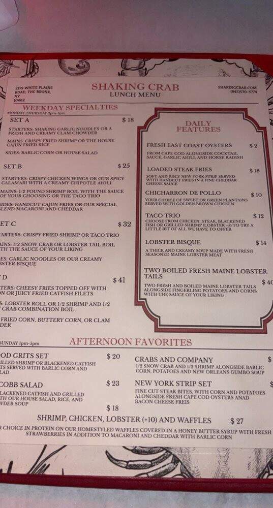 Shaking Crab - New York, NY menu_pic