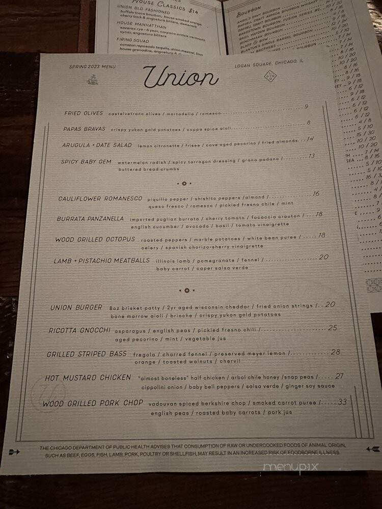 Union - Chicago, IL menu_pic