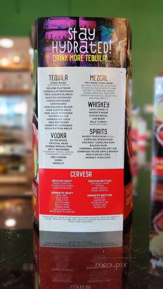 Aye Toro Tacos & Tequila - Wilmington, NC menu_pic