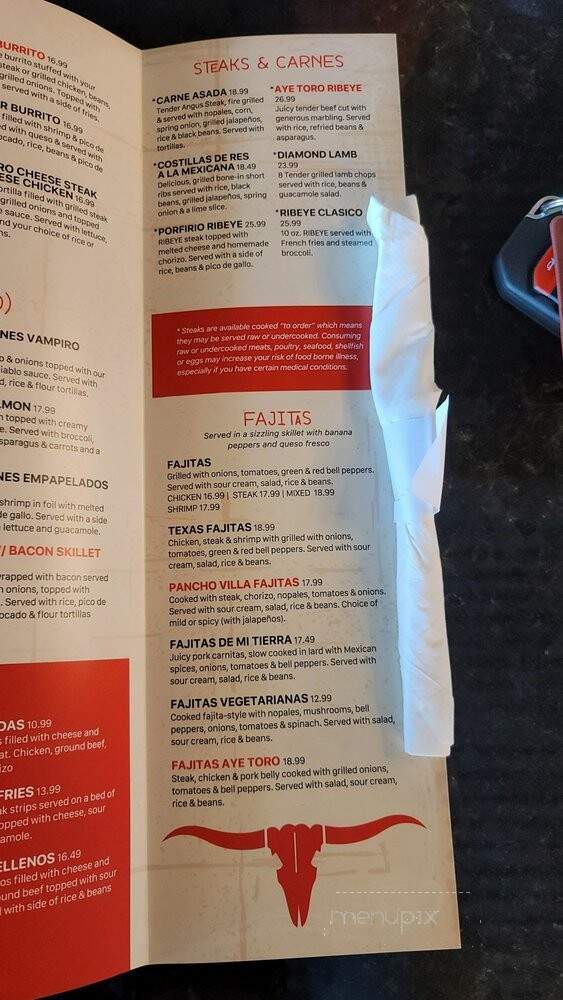 Aye Toro Tacos & Tequila - Wilmington, NC menu_pic