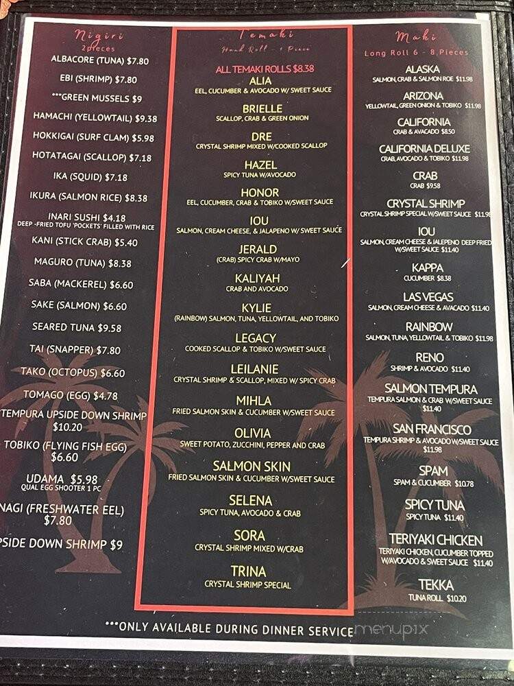 IOU Sushi - Greenville, SC menu_pic