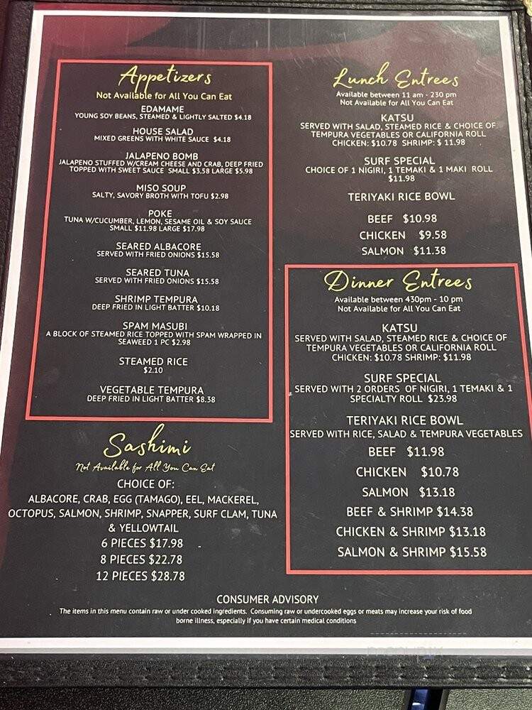 IOU Sushi - Greenville, SC menu_pic