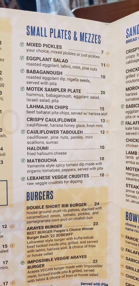 Motek Aventura - Aventura, FL menu_pic